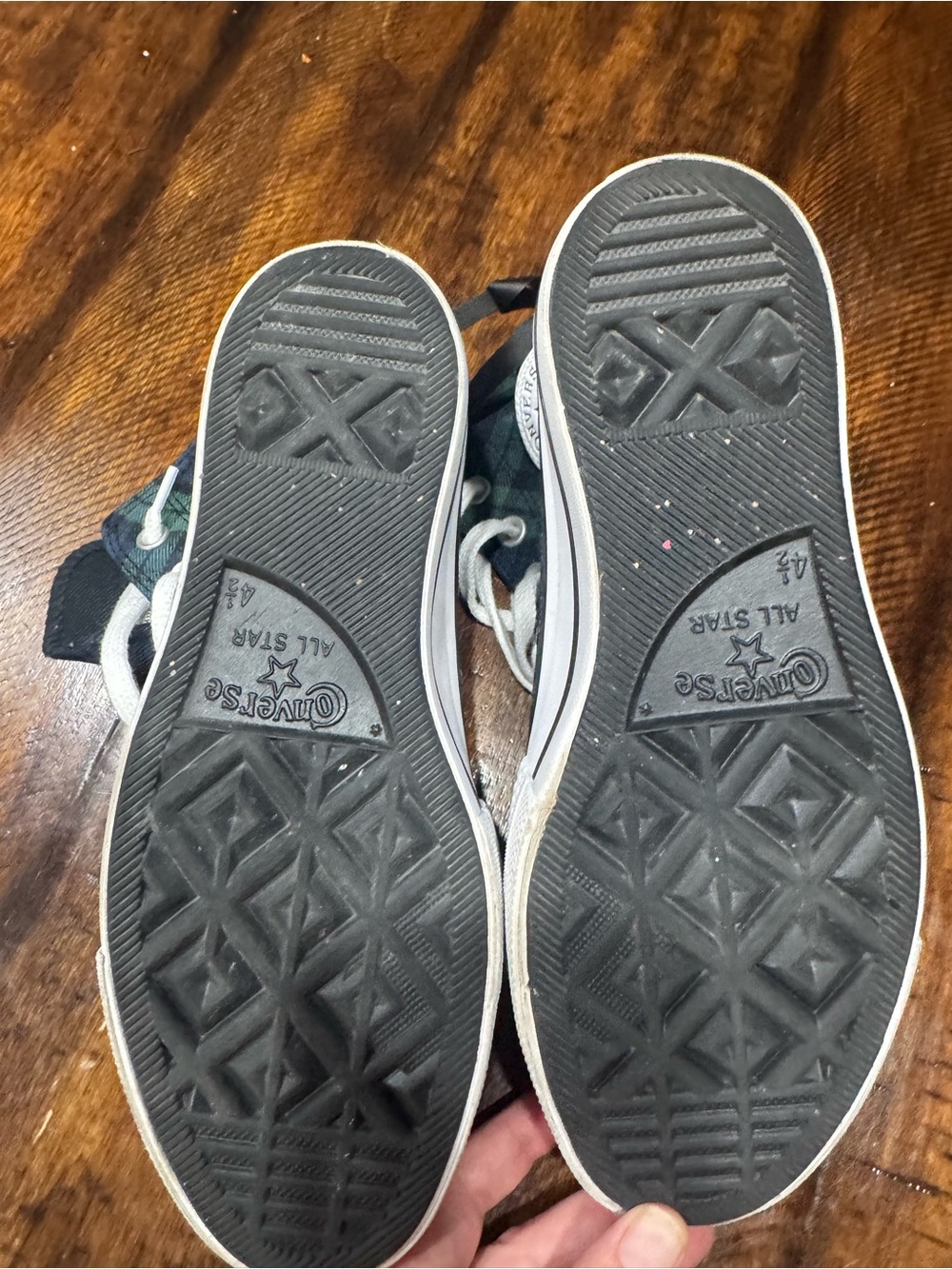 Converse Women’s Chuck Taylor All Star High Top - Green Plaid - Picture 6 of 6
